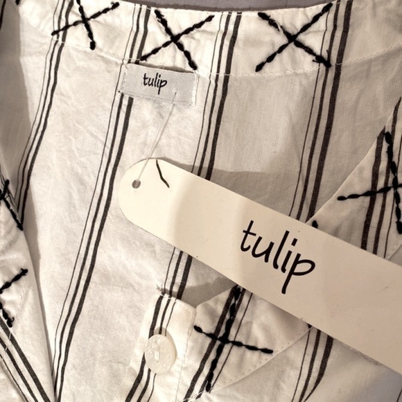 tulip clothing Victoria Dress in Goldman Stripe NWT sleeveless midi dress size S - Picture 3 of 10